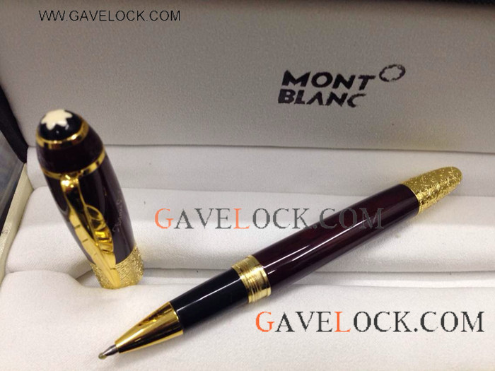 Replica Mont blanc Daniel Defoe Rollerball Pen Black& Gold
